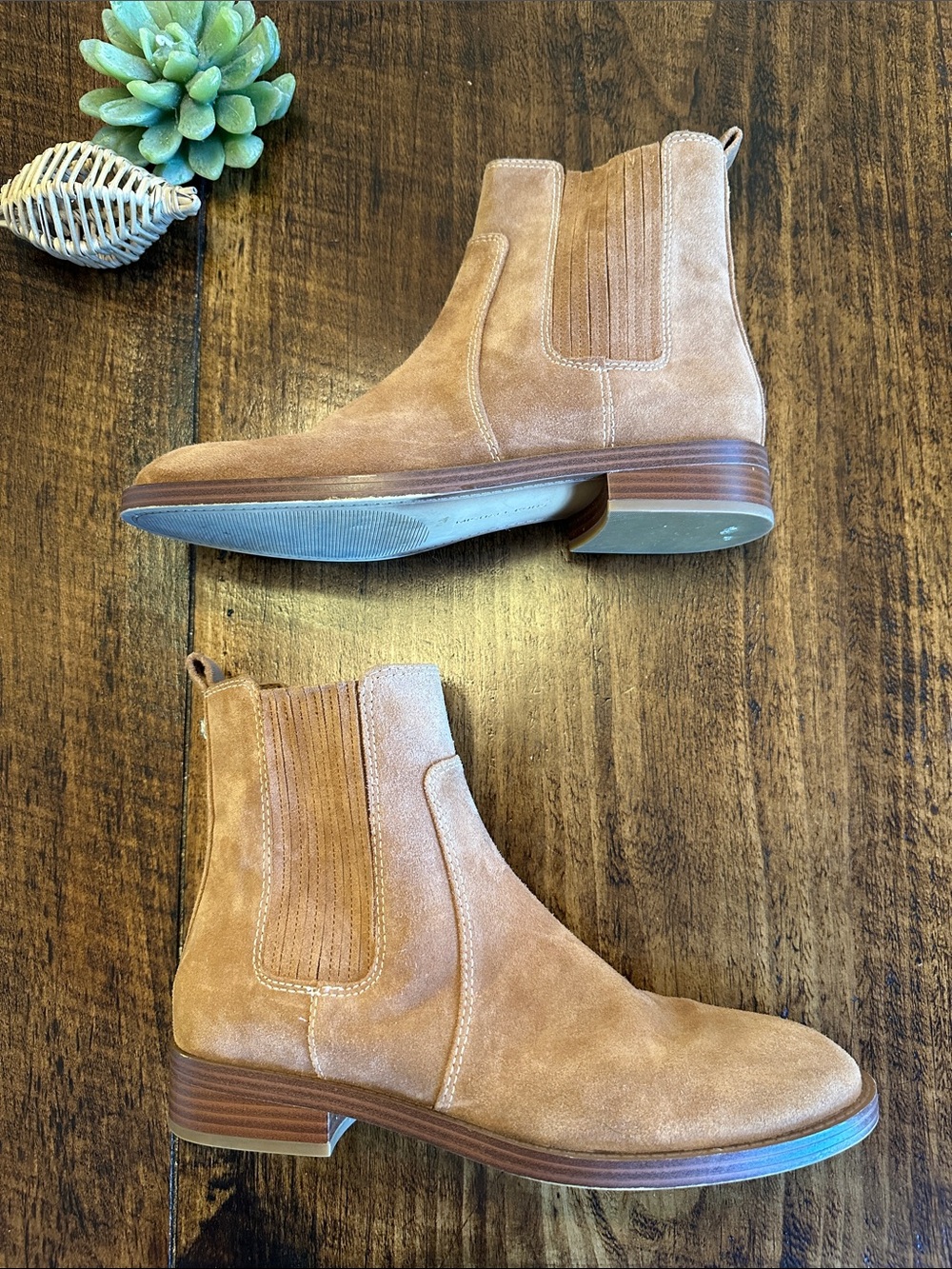 Michael Kors | Ella Suede Chelsea Boots, Luggage Tan Ankle Booties, Size 8.5